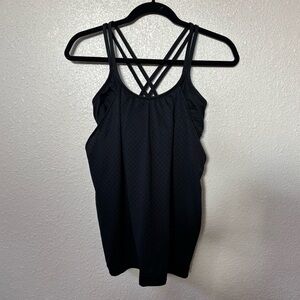 Athleta Black Athletic Tank Top with Built in Sports Bra Small